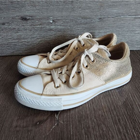 Converse All Star Chuck Taylor Madison Low Top Glitter Gold & Canvas - Women's 7 - Picture 1 of 9